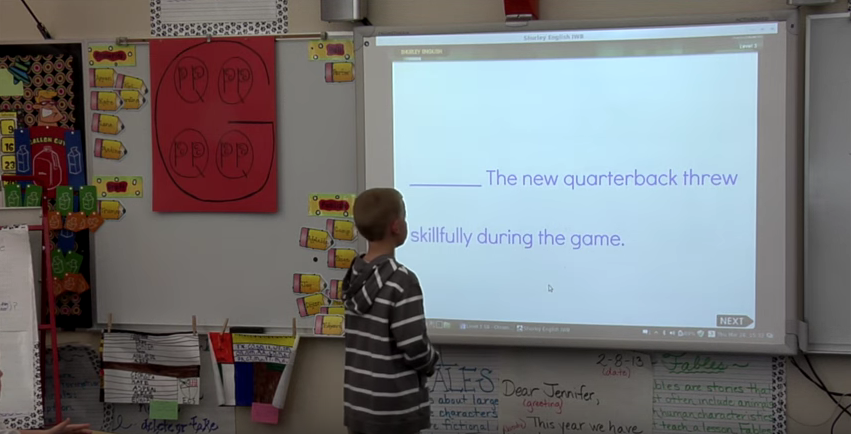  Student leading his class in the Q&A Flow. 